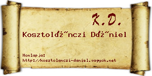 Kosztolánczi Dániel névjegykártya